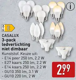 ALDI CASALUX 3-pack ledverlichting niet dimbaar aanbieding