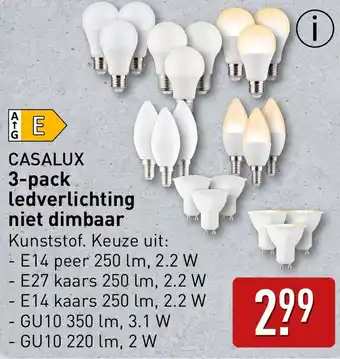 ALDI CASALUX 3-pack ledverlichting niet dimbaar aanbieding