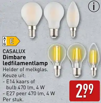 ALDI CASALUX Dimbare ledfilamentlamp aanbieding