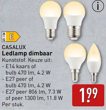 ALDI CASALUX Ledlamp dimbaar aanbieding