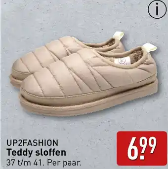 ALDI UP2FASHION Teddy sloffen aanbieding