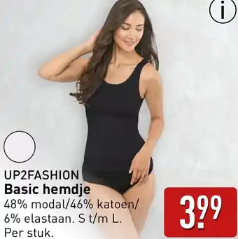 ALDI UP2FASHION Basic hemdje aanbieding