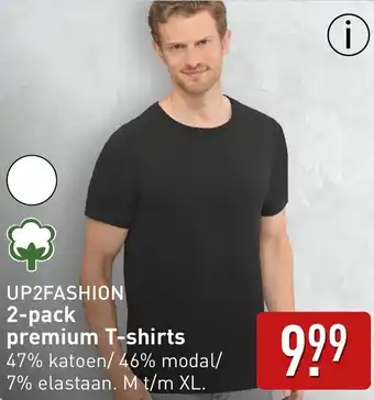 ALDI UP2FASHION 2-pack premium T-shirts aanbieding