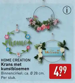 ALDI HOME CREATION Krans met kunstbloemen aanbieding