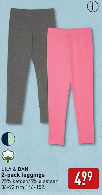 ALDI LILY & DAN 2 pack leggings aanbieding