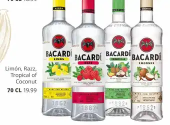 Mitra Bacardi limón, razz, tropical of coconut aanbieding