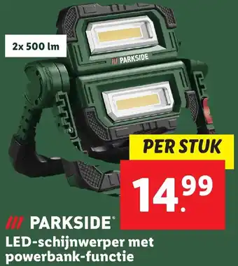 Lidl LED schijnwerper met powerbank-functie aanbieding