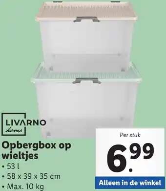 Lidl Opbergbox op wieltjes aanbieding