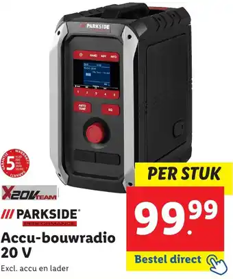 Lidl Accu-bouwradio 20 V aanbieding