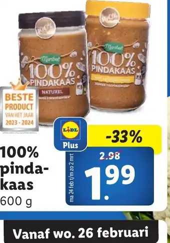 Lidl 100% pinda kaas aanbieding