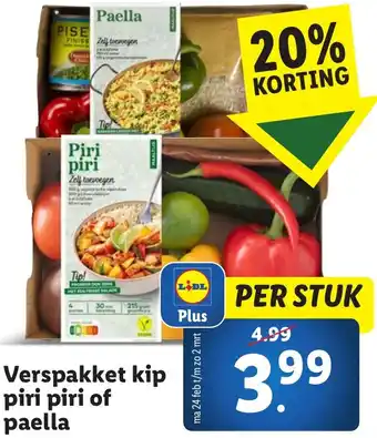 Lidl Verspakket kip piri piri of paella aanbieding