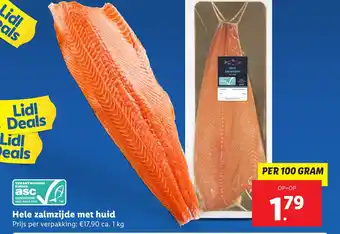 Lidl Hele zalmzijde met huid aanbieding