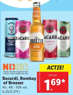 Lidl Bacardi, Bombay of Breezer aanbieding