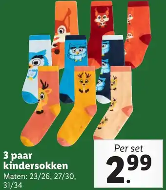 Lidl 3 paar kindersokken aanbieding