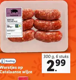 Lidl Koeling Worstjes op Catalaanse wijze aanbieding