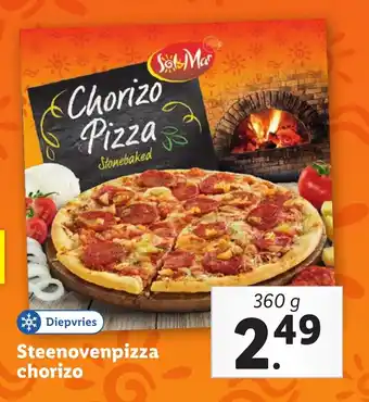 Lidl Steenovenpizza chorizo aanbieding