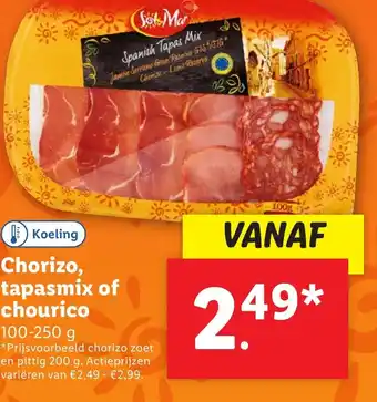 Lidl Chorizo, tapasmix of chourico aanbieding