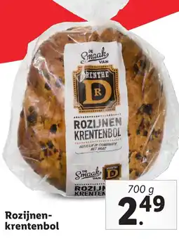 Lidl Rozijnen krentenbol aanbieding