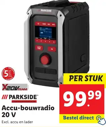 Lidl Accu-bouwradio 20V aanbieding