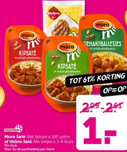 Coop Mora Saté of Hebro Saté aanbieding