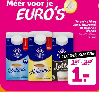 Coop Friesche Vlag Latte, halvamel of balance 0% vet aanbieding