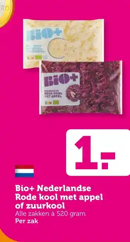 Coop Bio+ Nederlandse Rode kool met appel of zuurkool aanbieding