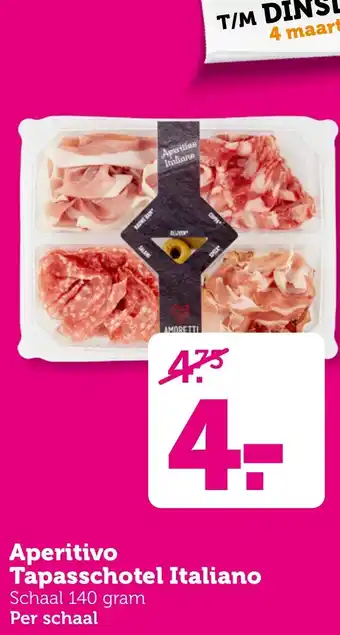 Coop Aperitivo Italiane Tapasschotel Italiano Schaal 140 gram aanbieding