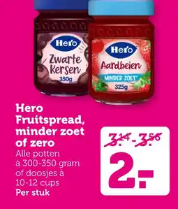 Coop Hero Fruitspread, minder zoet of zero aanbieding