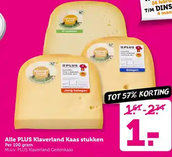 Coop Alle PLUS Klaverland Kaas stukken aanbieding