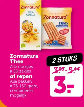 Coop Zonnatura Thee of repen aanbieding