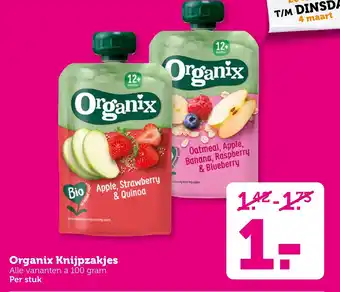 Coop Organix Knijpzakjes aanbieding