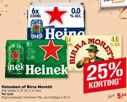 Coop Heineken of Birra Moretti aanbieding