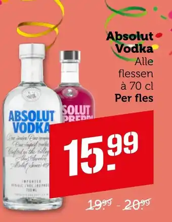 Coop Absolut Vodka aanbieding