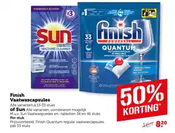 Coop Finish Vaatwascapsules of Sun aanbieding