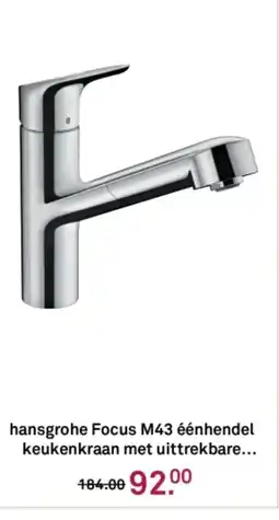 Karwei hansgrohe Focus M43 éénhendel keukenkraan met uittrekbare aanbieding