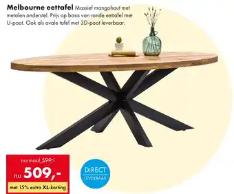 Woonsquare Melbourne eettafel aanbieding