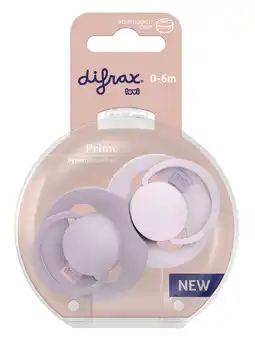 De Online Drogist Difrax LOVI Prime Pacifier 0-6 Months - Lilac/Violet aanbieding