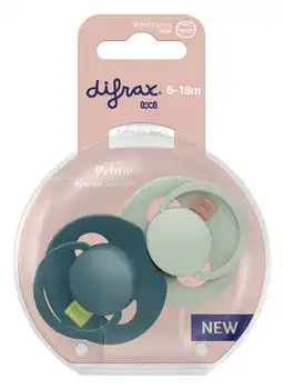 De Online Drogist Difrax LOVI Prime Pacifier 6-18 Months - Pistachio/Green aanbieding