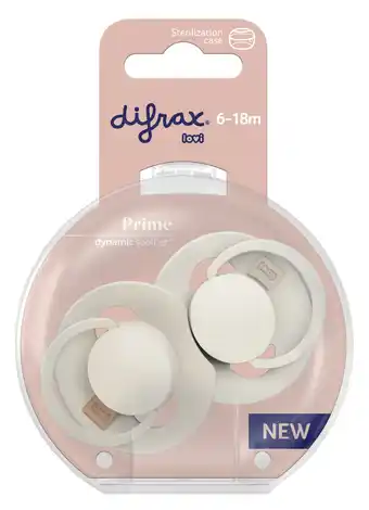 De Online Drogist Difrax LOVI Prime Pacifier 6-18 Months - Coconut/Ivory aanbieding