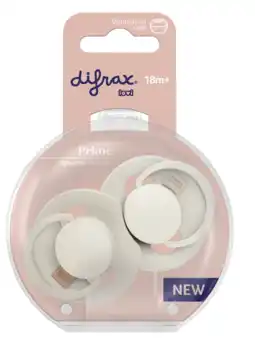 De Online Drogist Difrax LOVI Prime Pacifier 18+ Months - Coconut/Ivory aanbieding