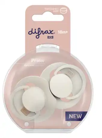 De Online Drogist Difrax LOVI Prime Pacifier 18+ Months - Coconut/Ivory aanbieding