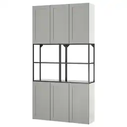 IKEA Enhet Opbergcombinatie, antraciet/grijs frame, 120x32x225 cm aanbieding