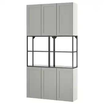 IKEA Enhet Opbergcombinatie, antraciet/grijs frame, 120x32x225 cm aanbieding