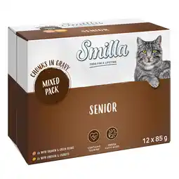 Zooplus 24x85g Smilla Verse Zakjes Senior Hapjes in Saus met Kip en Wortelen aanbieding