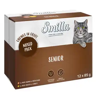 Zooplus 24x85g Smilla Verse Zakjes Senior Hapjes in Saus met Kip en Wortelen aanbieding