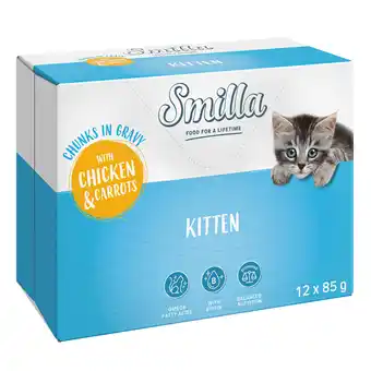 Zooplus 24x85g Smilla verse zakjes Kitten Hapjes in saus Kip en Wortelen met groenten aanbieding