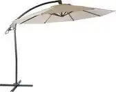 Bol.com Luxe zweefparasol MCW-D14 parasol rond Ø 3m polyester aluminium/staal 14kg ~ crème-wit zonder voet aanbieding