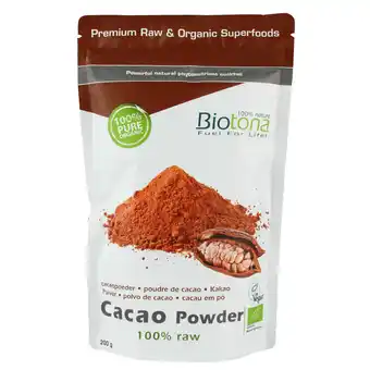 Holland & Barrett Biotona 100% Raw Cacaopoeder Bio - 200g aanbieding