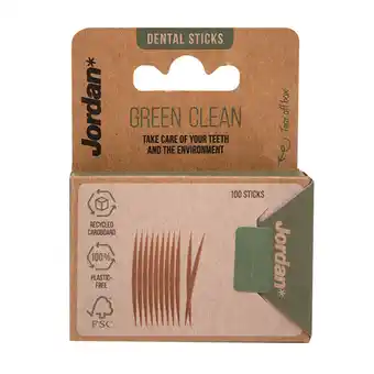 Holland & Barrett Jordan Green Clean Tandenstokers Dun - 100 stuks aanbieding