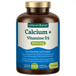 Holland & Barrett Holland & Barrett Calcium + Vitamine D3 600 mg - 240 tabletten aanbieding